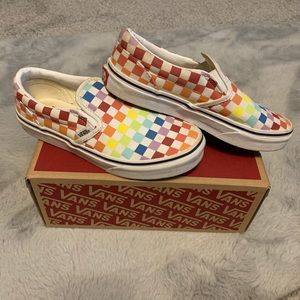 Girls Rainbow Slip On Vans